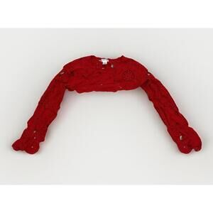 Free People Red Crochet Shrug / Bolero Sweater Women’s (No Size Tag) 100% Cotton